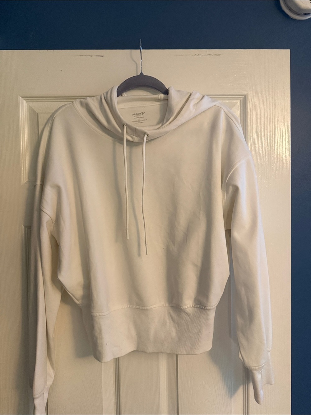 Old Navy Classic White Women's Dynamic Fleece Hoodie Sweatshirt